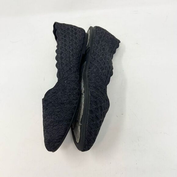 Skechers Cleo Honeycomb Ballerina Flats Womens 10 Black Scalloped Knit Slip-Ons - Picture 7 of 9